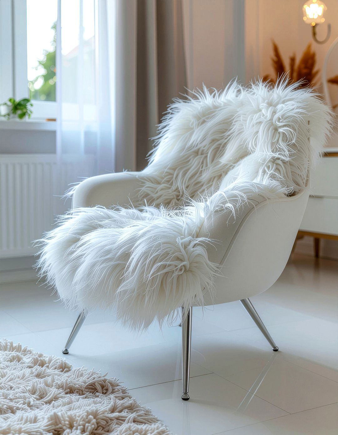 Faux Fur Statement Chair - 30 living room lounge chairs