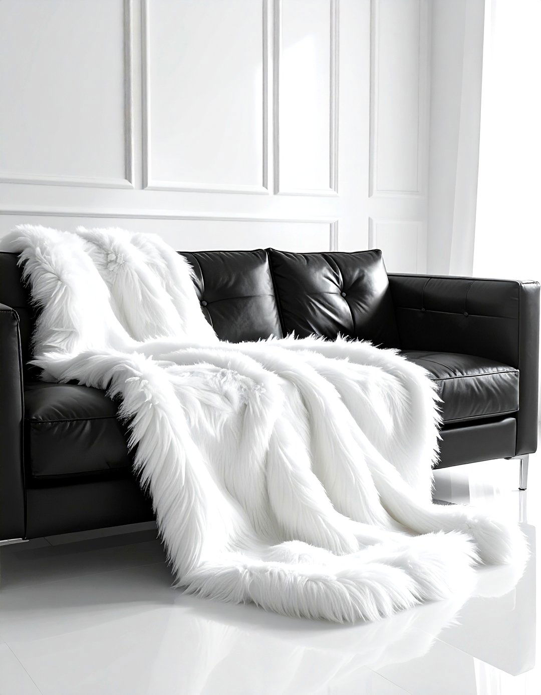 Faux Fur Texture - 30 living room blanket styling ideas