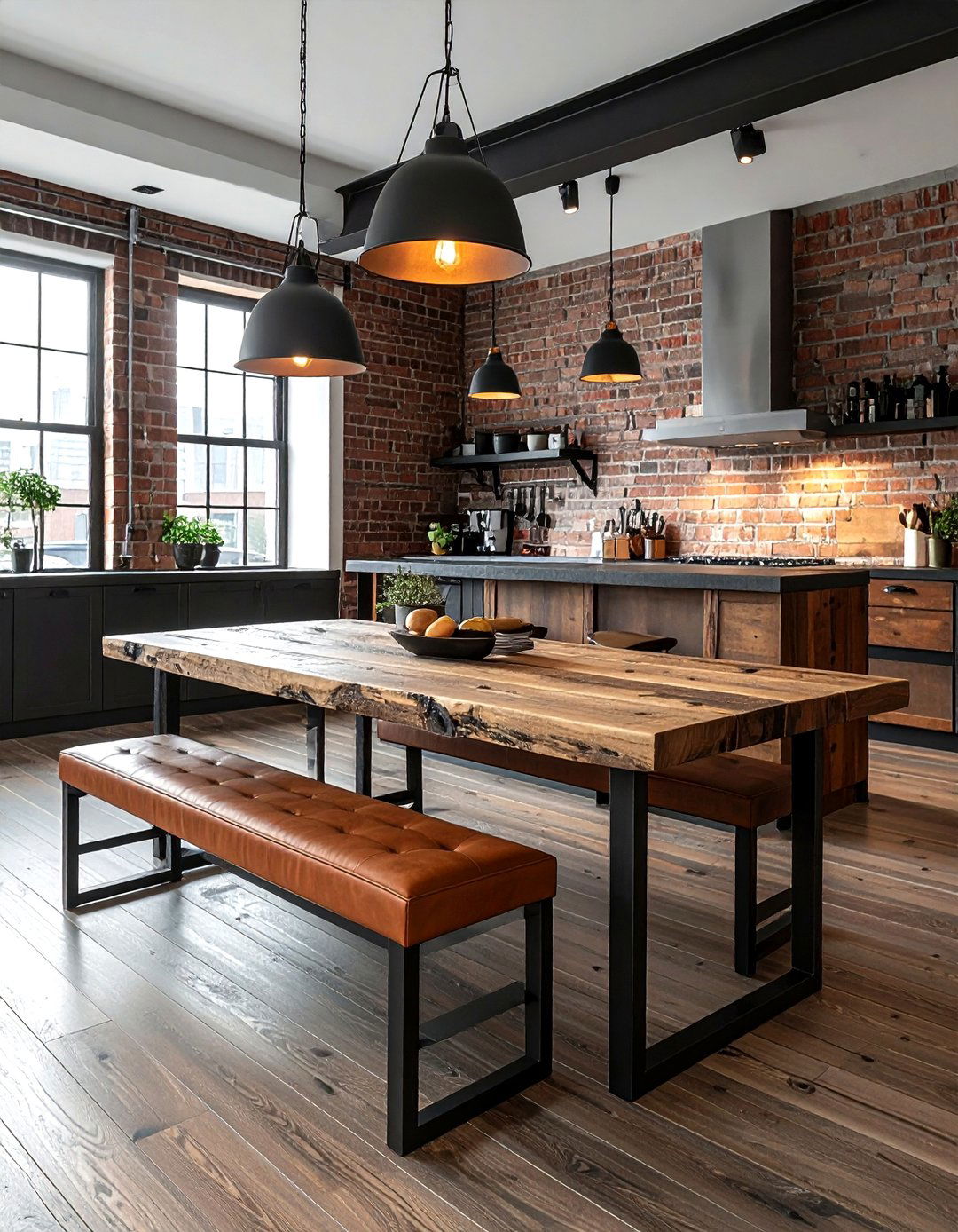 Faux Leather Dining Bench - 30 upholstered dining bench ideas