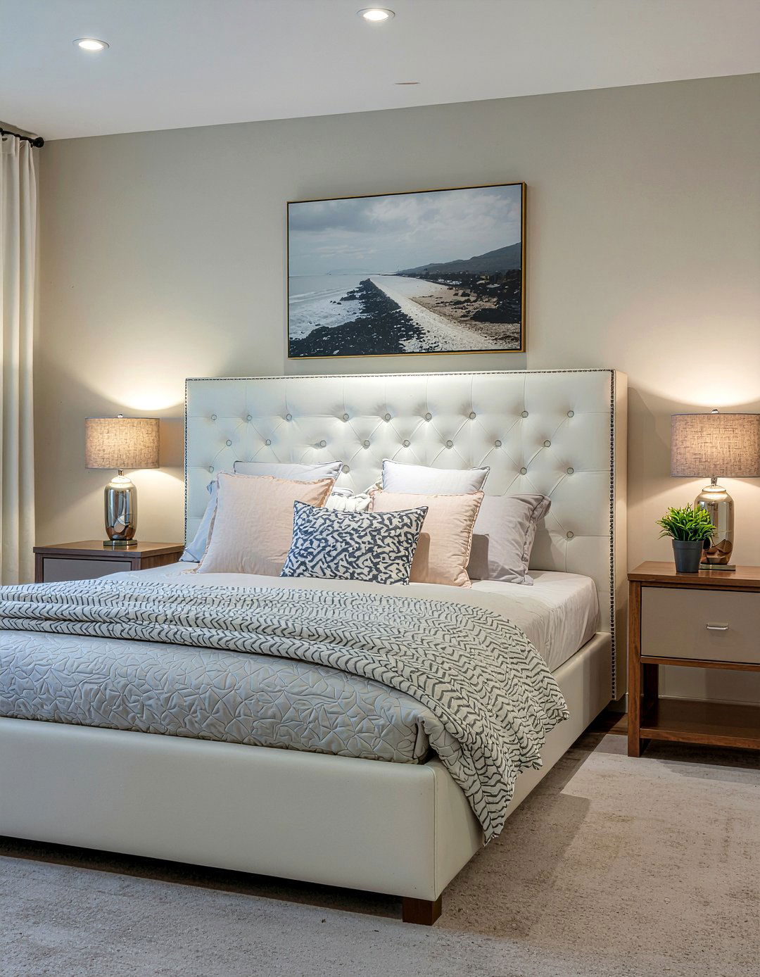 Faux Leather Tufted Headboard - 30 bedroom tufted headboards