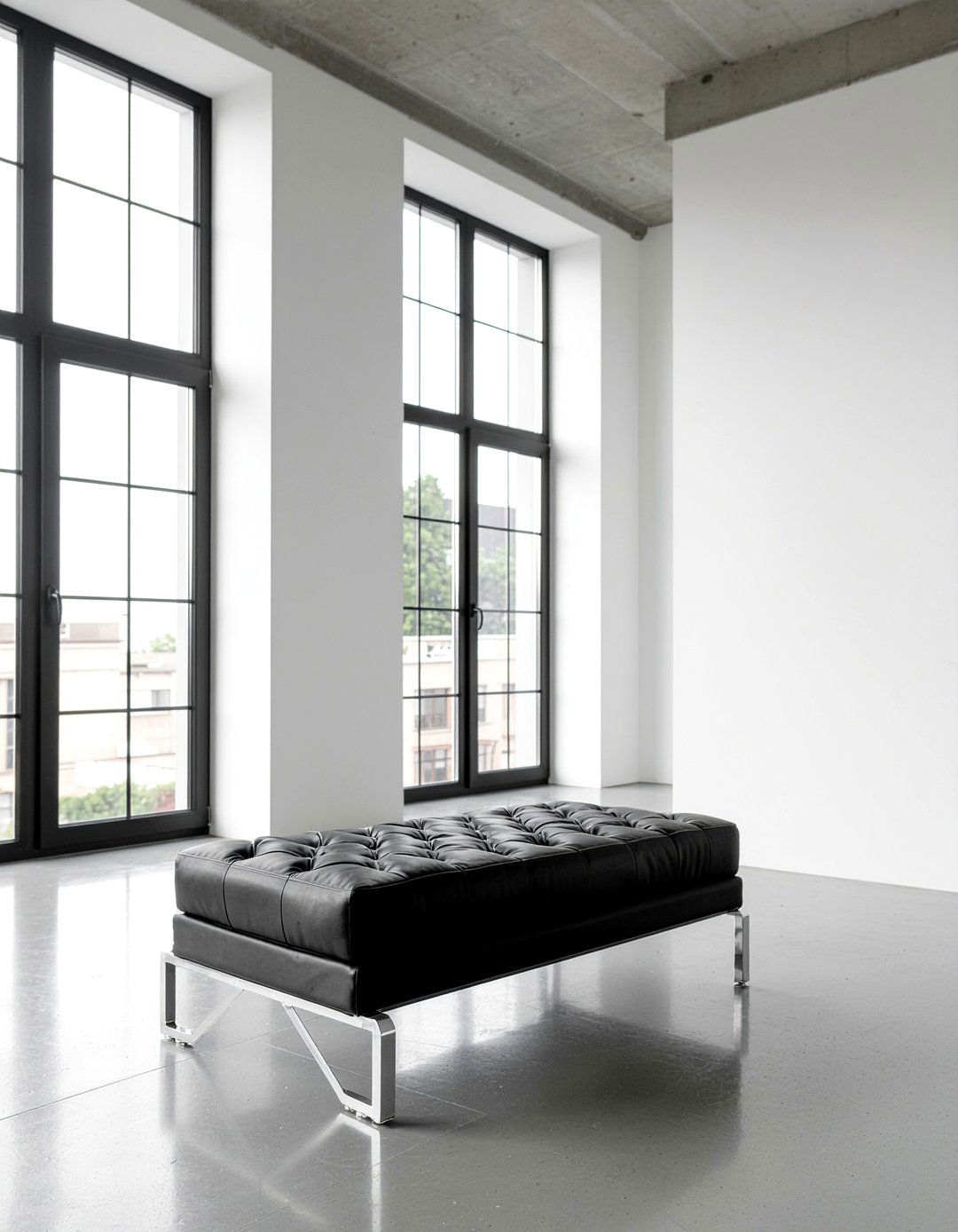 Faux Leather Tufted Ottoman - 30 living room tufted ottoman ideas