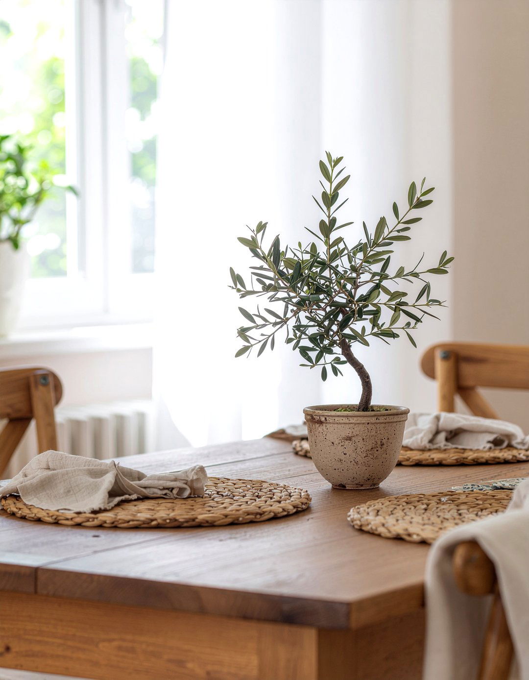 Faux Olive Tree - 30 everyday centerpiece dining ideas