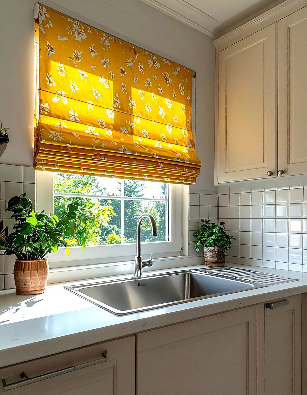 Faux Roman Shade - 30 kitchen roman shade ideas