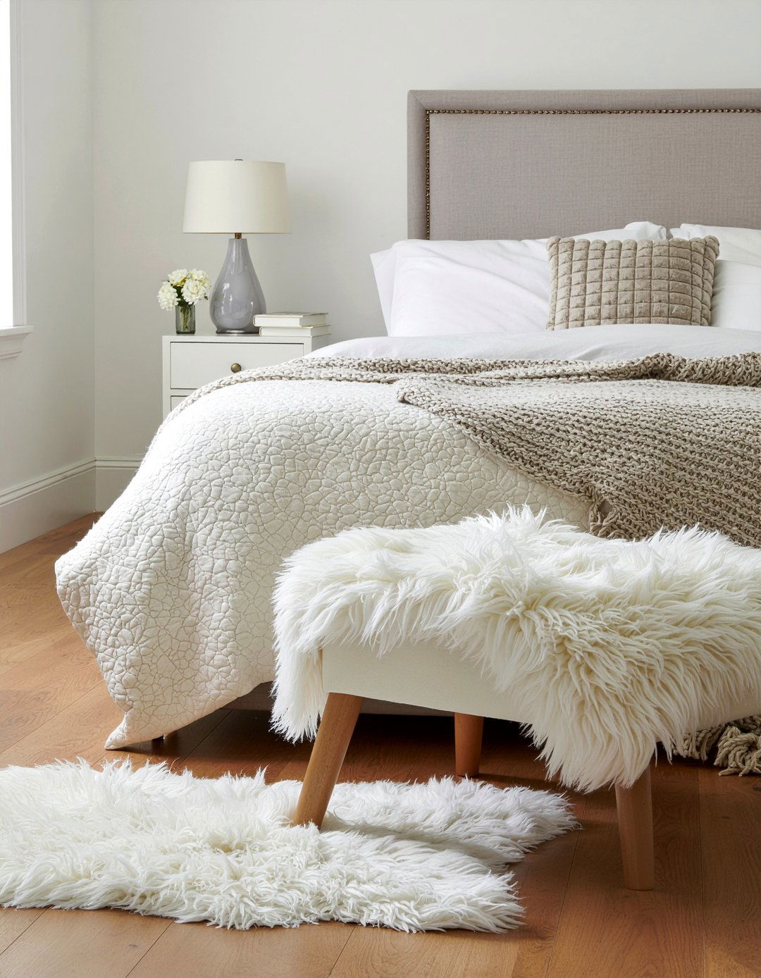 Faux Sheepskin Bedroom - 30 sheepskin bedroom ideas