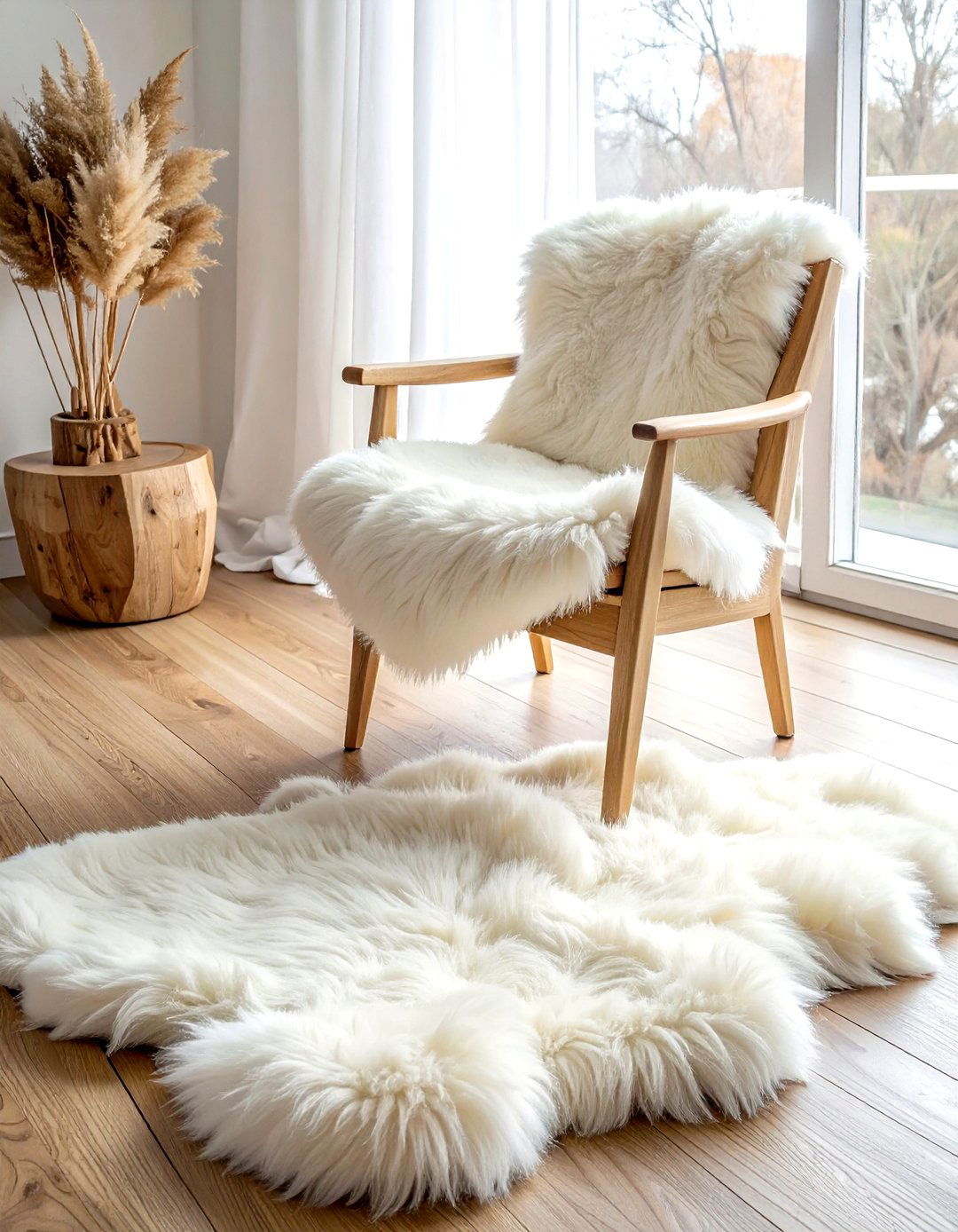 Faux Sheepskin Rug - 30 Scandinavian home decor ideas