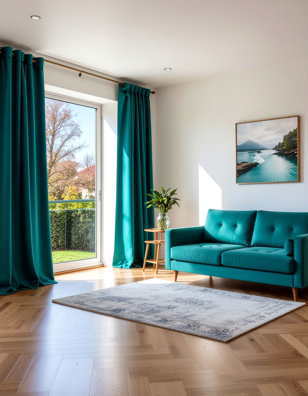 Faux Silk Drapes - 30 silk living room ideas