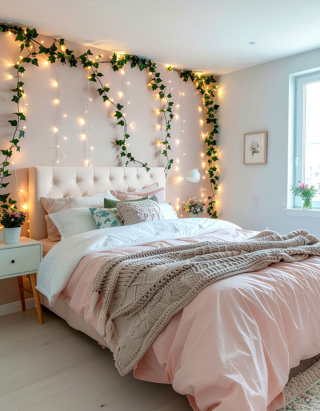 Faux Vine Wall - 30 command strip bedroom ideas