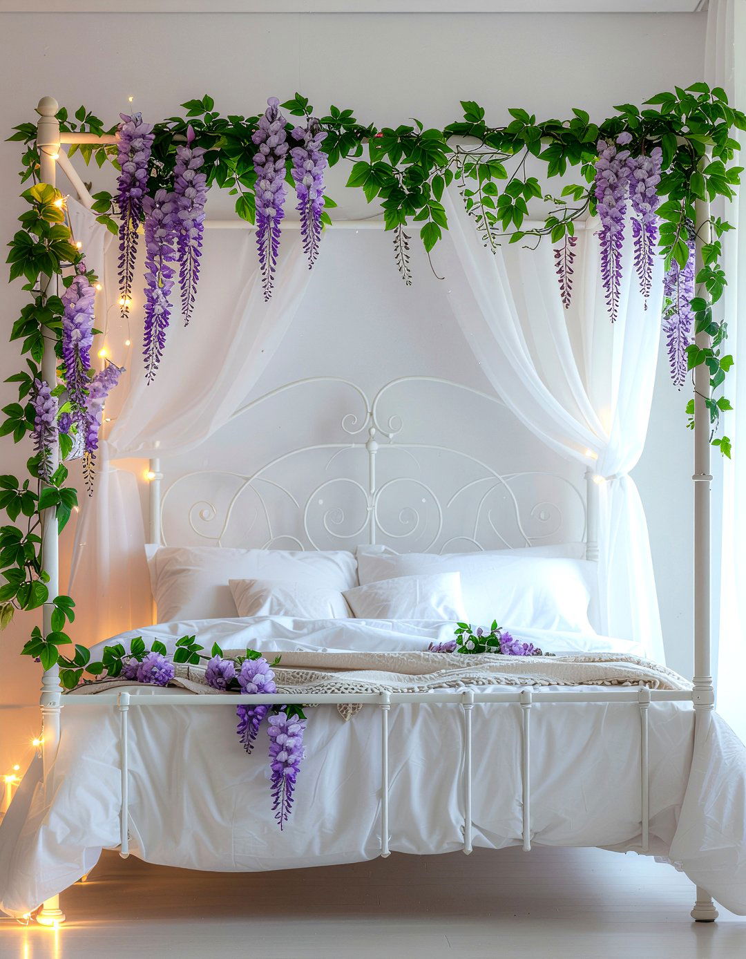 Faux Wisteria Vine - 30 bedroom faux flowers