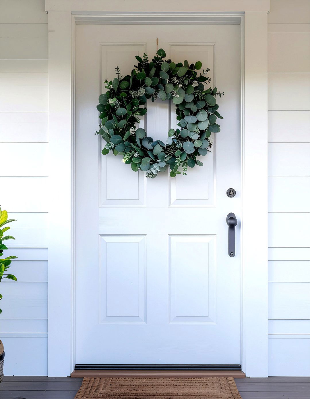 Faux eucalyptus wreath - 30 faux plant ideas