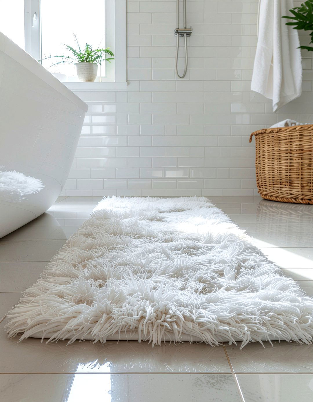 Faux fur bathroom mat luxury - 30 faux fur decor ideas
