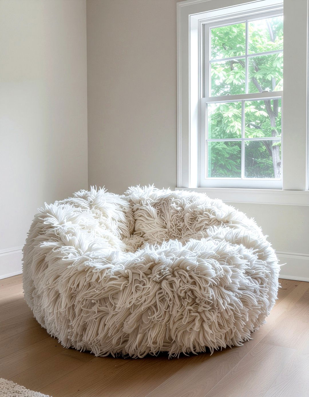 Faux fur bean bag chair - 30 faux fur decor ideas