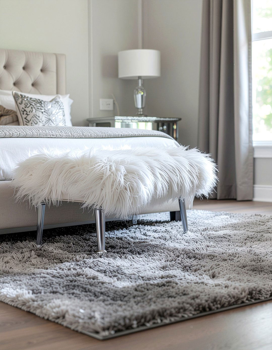 Faux fur bench - 30 bedroom end of bed benches