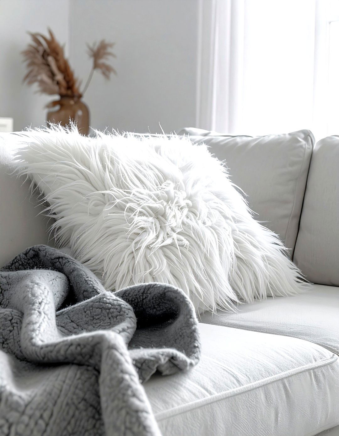 Faux fur pillow - 30 decorative pillow ideas