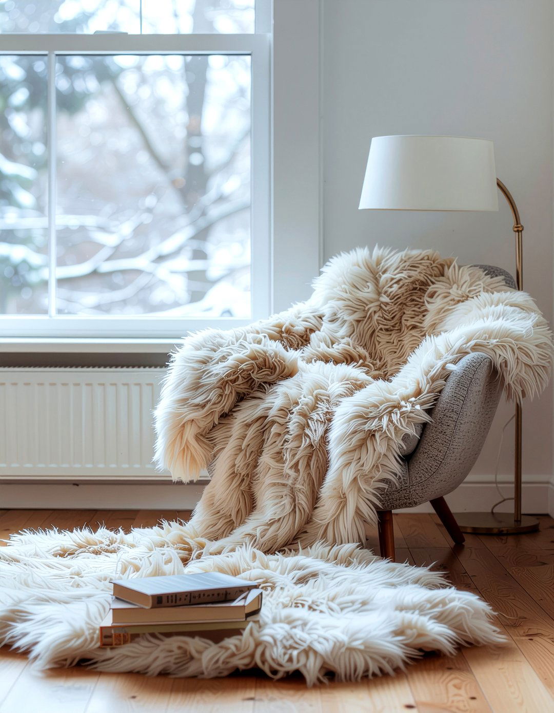 Faux fur throw for reading nook - 30 faux fur throw ideas