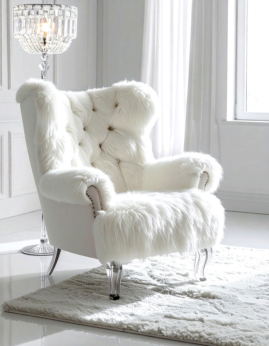 Faux fur wingback chair - 30 living room wingback chairs
