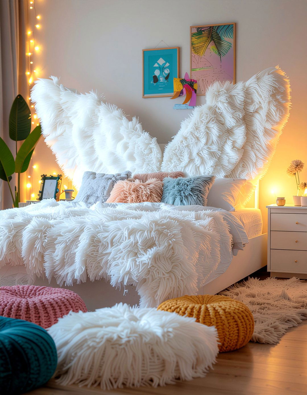 Faux fur wingback headboard - 30 bedroom wingback headboards