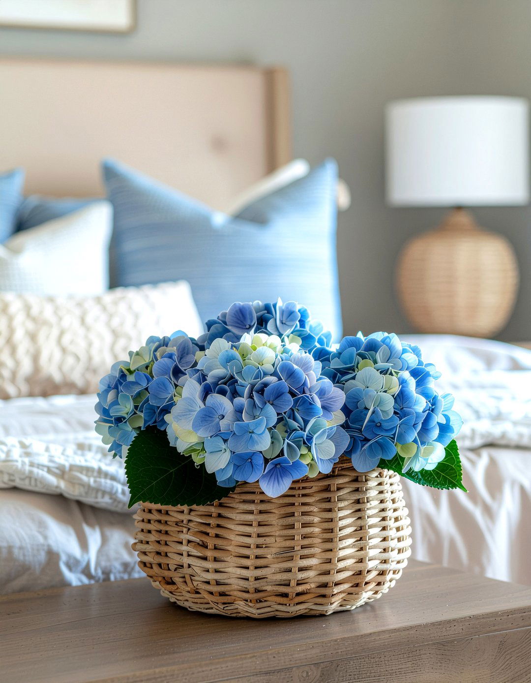 Faux hydrangea basket - 30 faux flower ideas