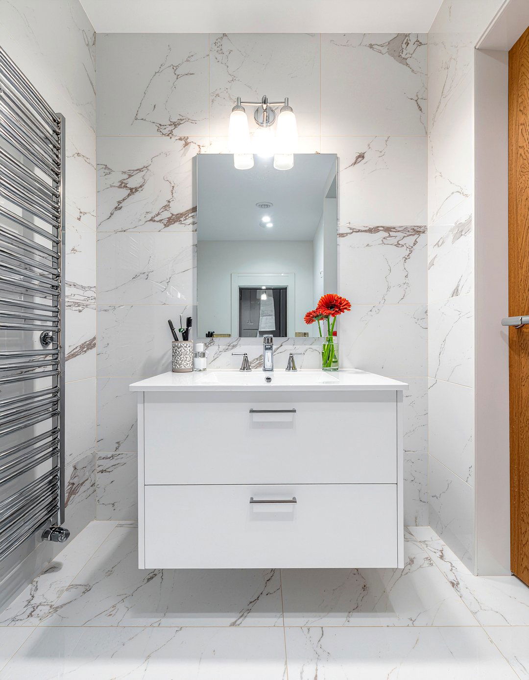 Faux marble bathroom - 30 marble look bathroom ideas