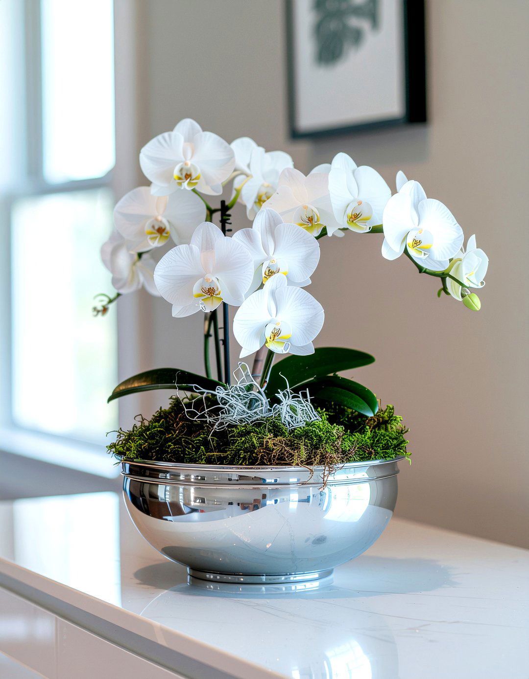 Faux orchid centerpiece - 30 faux plant ideas