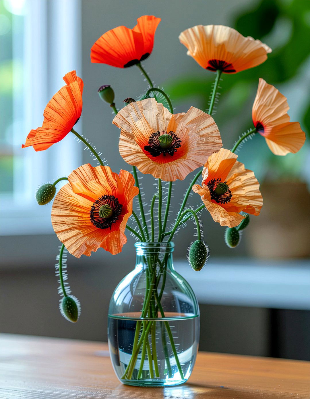 Faux poppy flower arrangement - 30 faux flower ideas