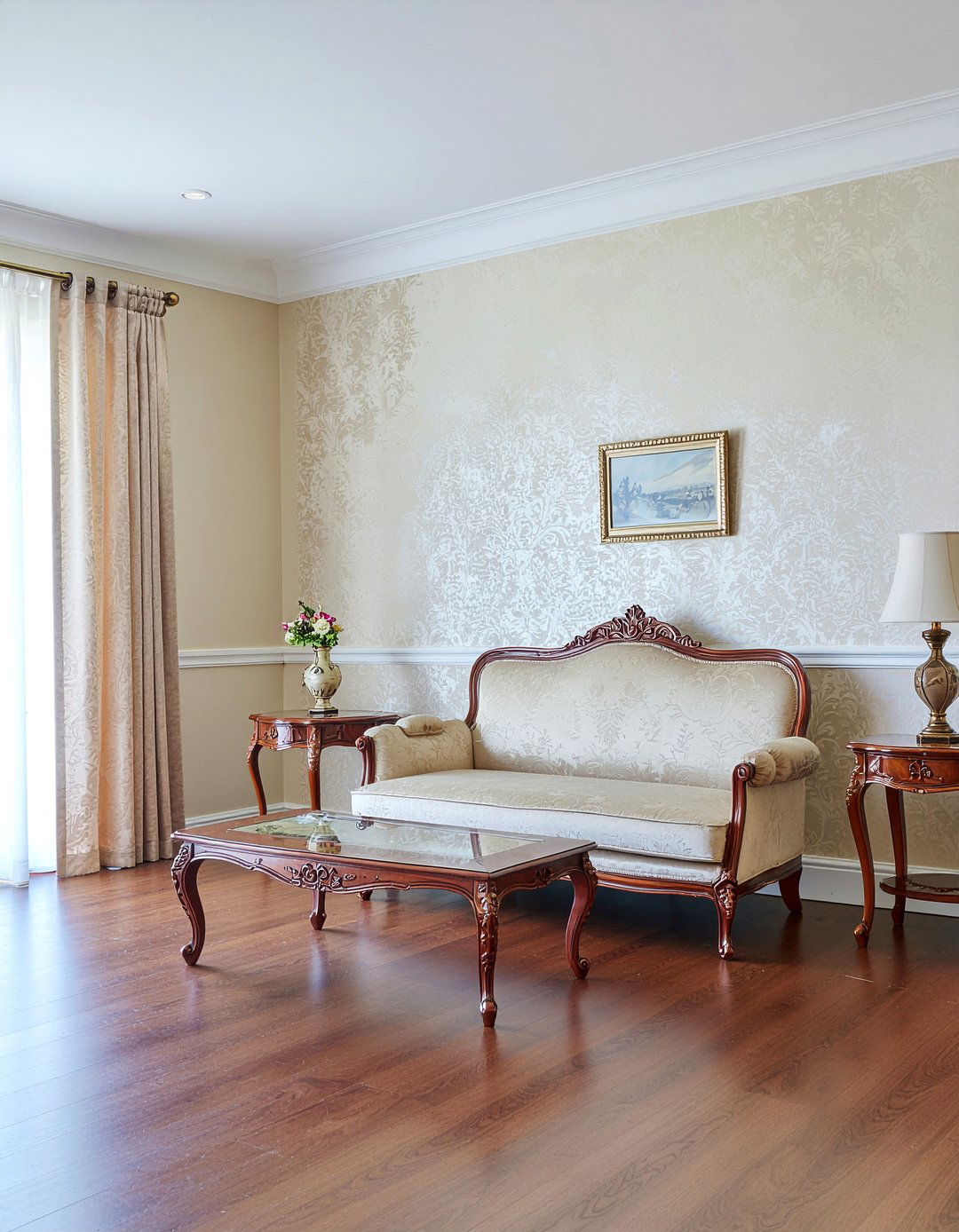 Faux silk beige wallpaper - 30 living room neutral wallpapers