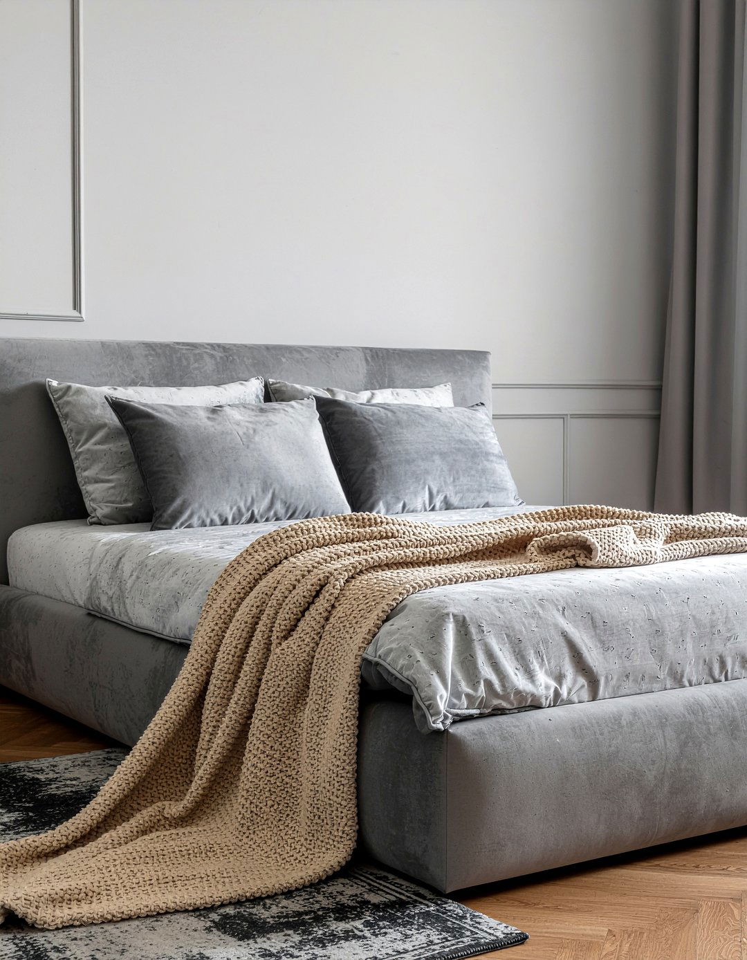 Faux suede bedding - 30 suede bedroom ideas