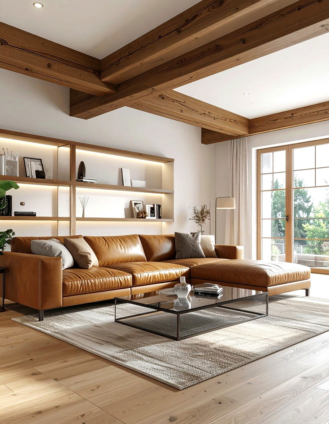 Faux wood beams - 30 living room beam ideas