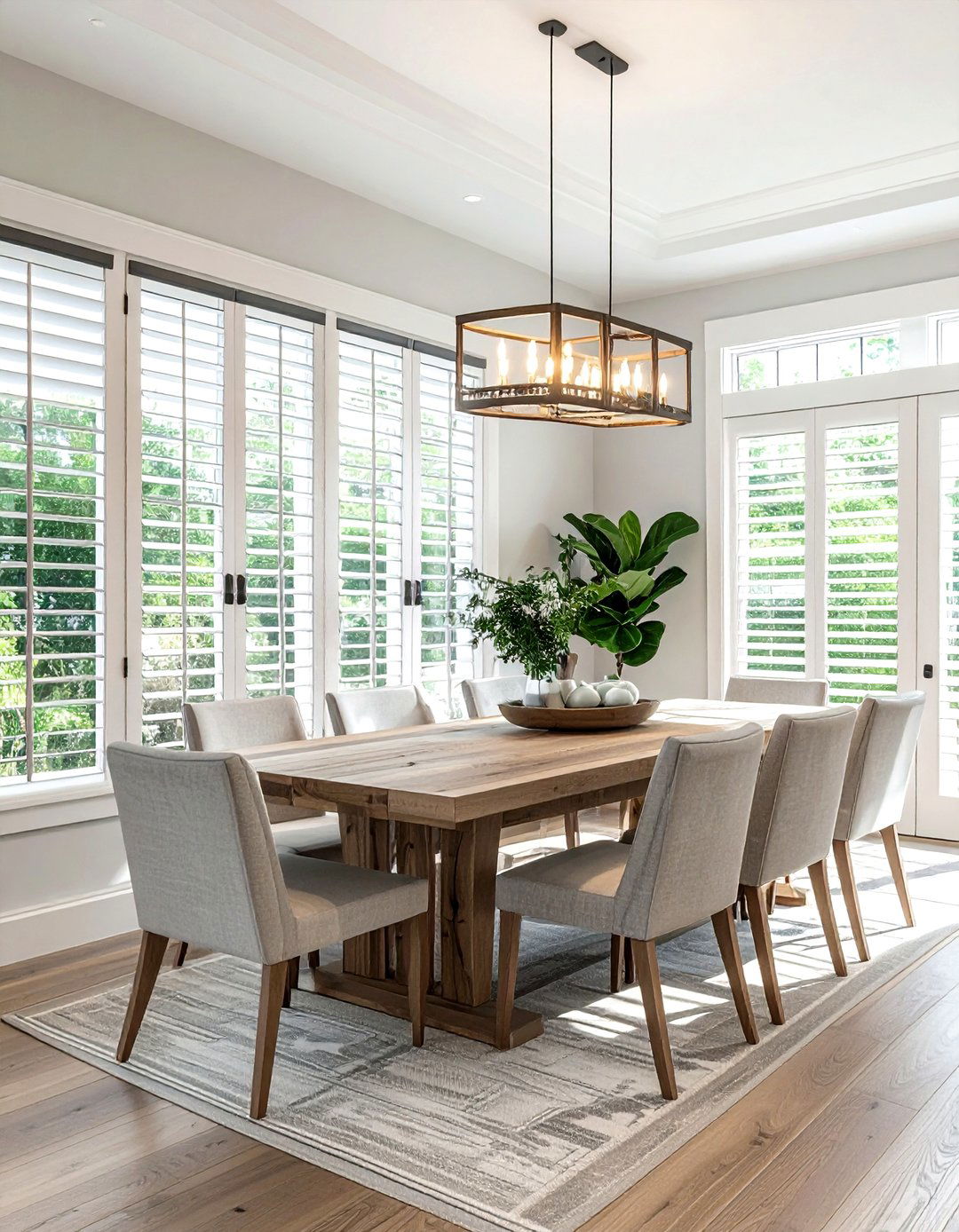Faux wood shutters - 30 dining room shutter ideas