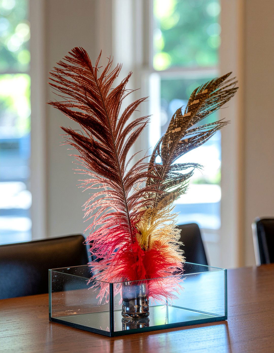 Feather Centerpiece - 30 low centerpiece dining ideas