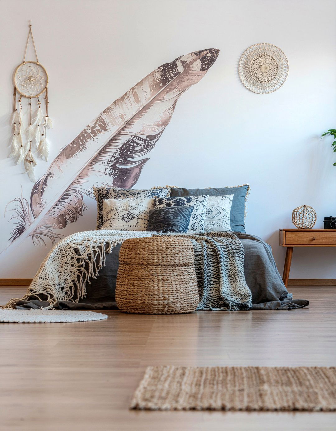 Feather wall stickers - 30 bedroom wall stickers