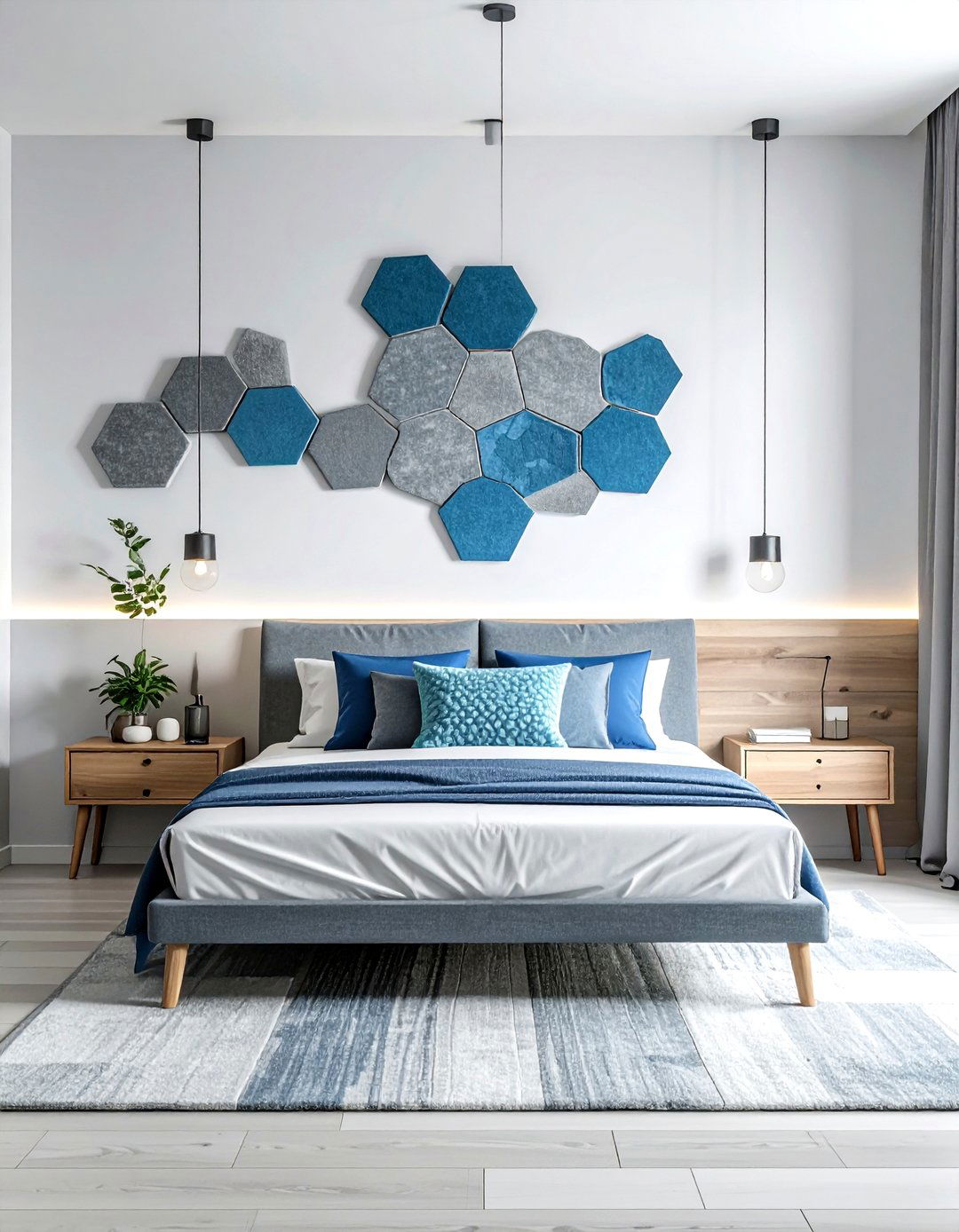 Felt wall panels - 30 removable bedroom ideas