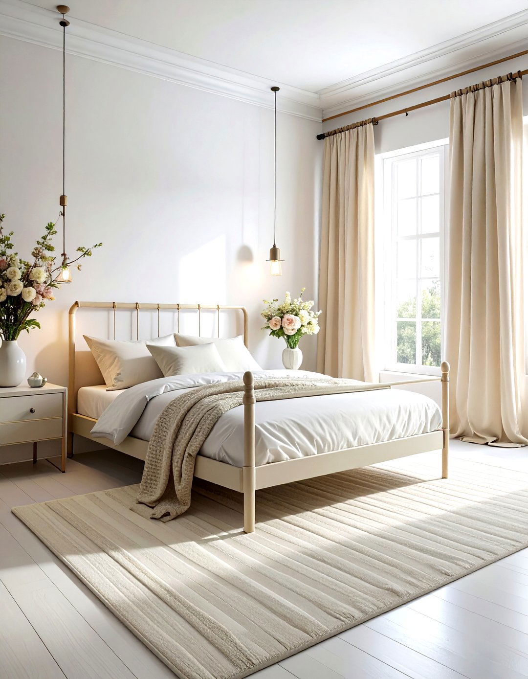 Feminine Industrial Cream Bedroom - 30 industrial cream bedroom ideas