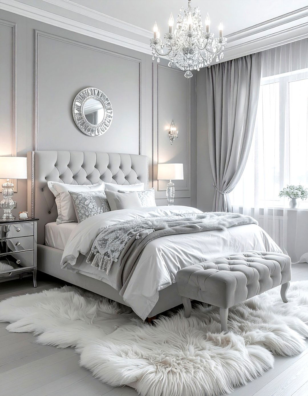 Feminine Light Gray Bedroom - 30 gray bedroom accessories ideas