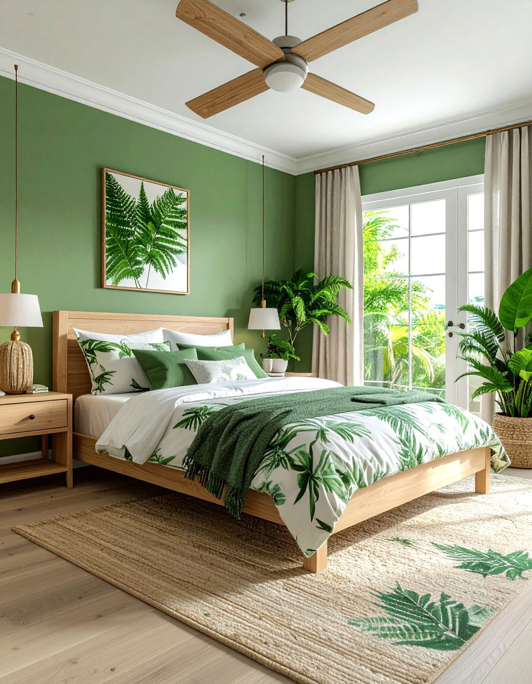 Fern Green Coastal Bedroom - 30 coastal green bedroom ideas