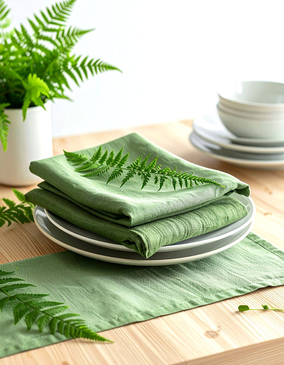 Fern Green Kitchen Linens - 30 green kitchen decor ideas