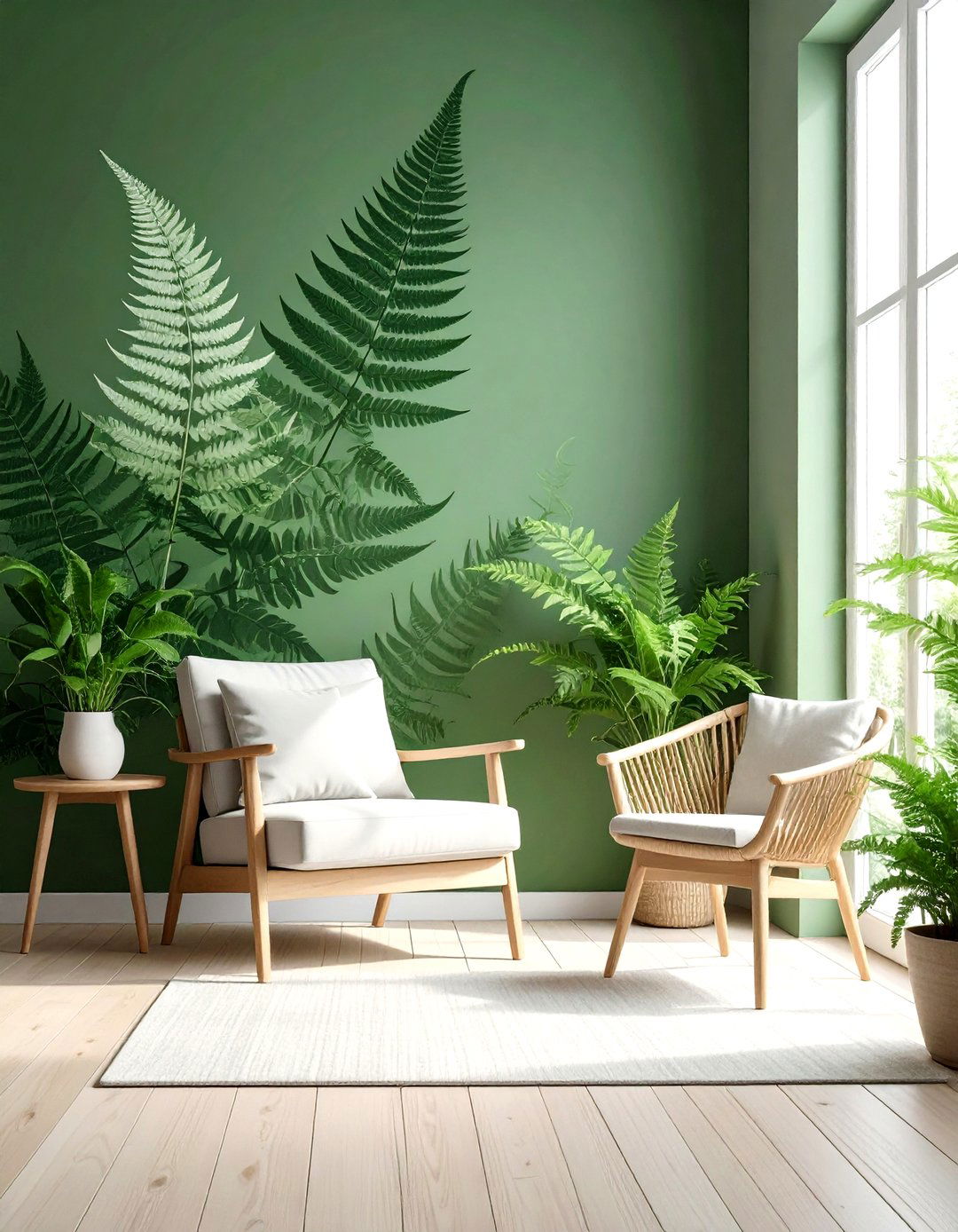 Fern Green Nordic Room - 30 scandinavian green living room ideas