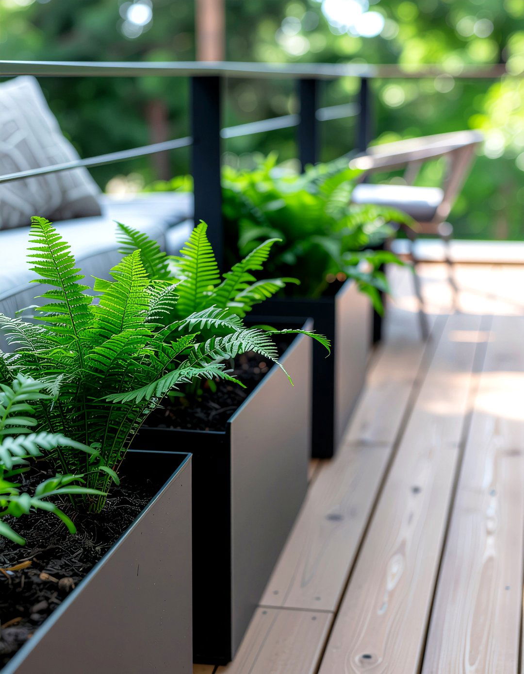 Fern balcony planter - 30 fern decor ideas