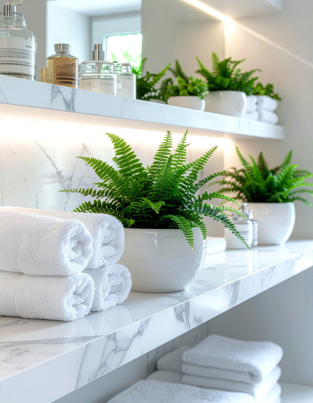 Fern bathroom shelf - 30 fern decor ideas