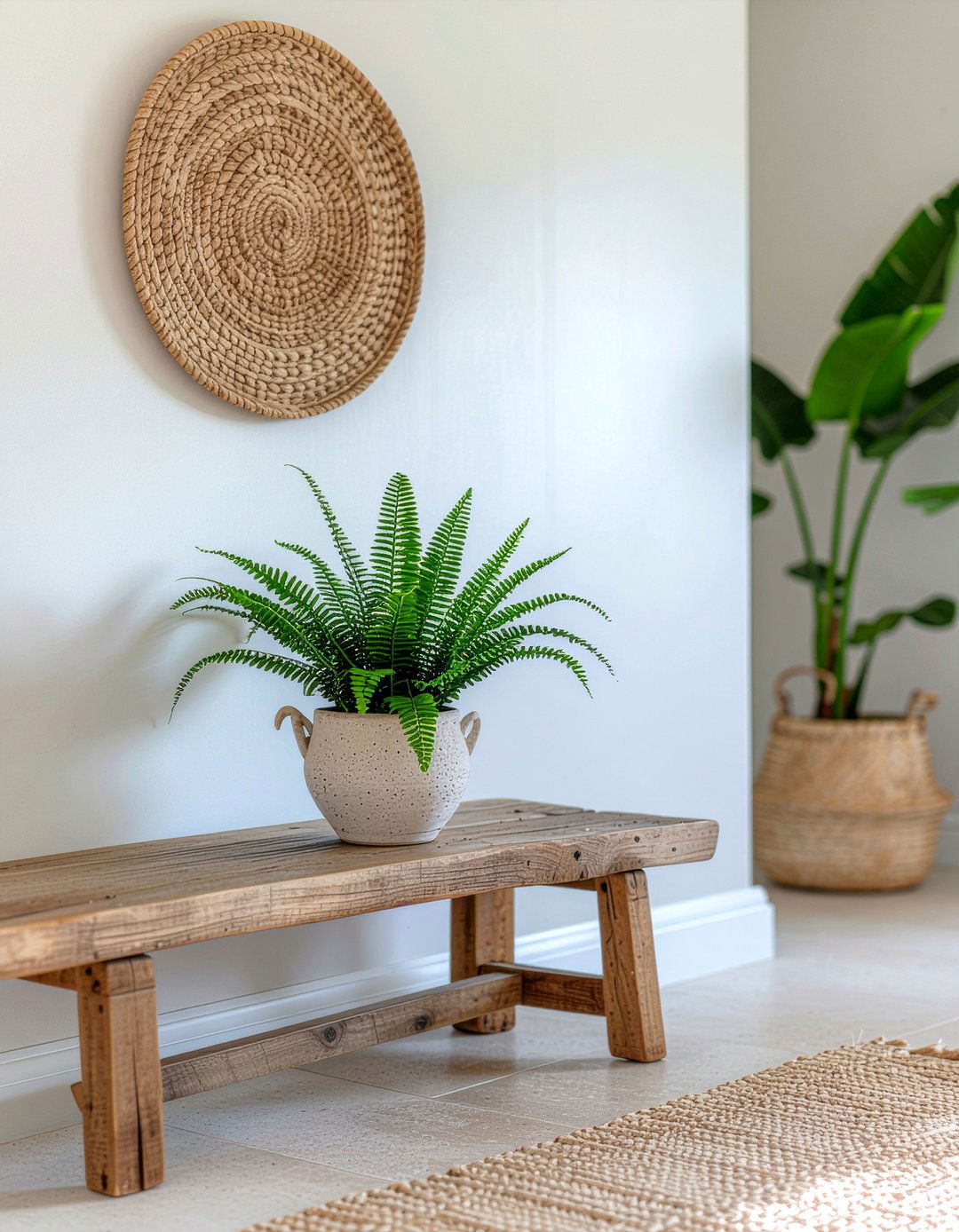 Fern entryway bench - 30 fern decor ideas