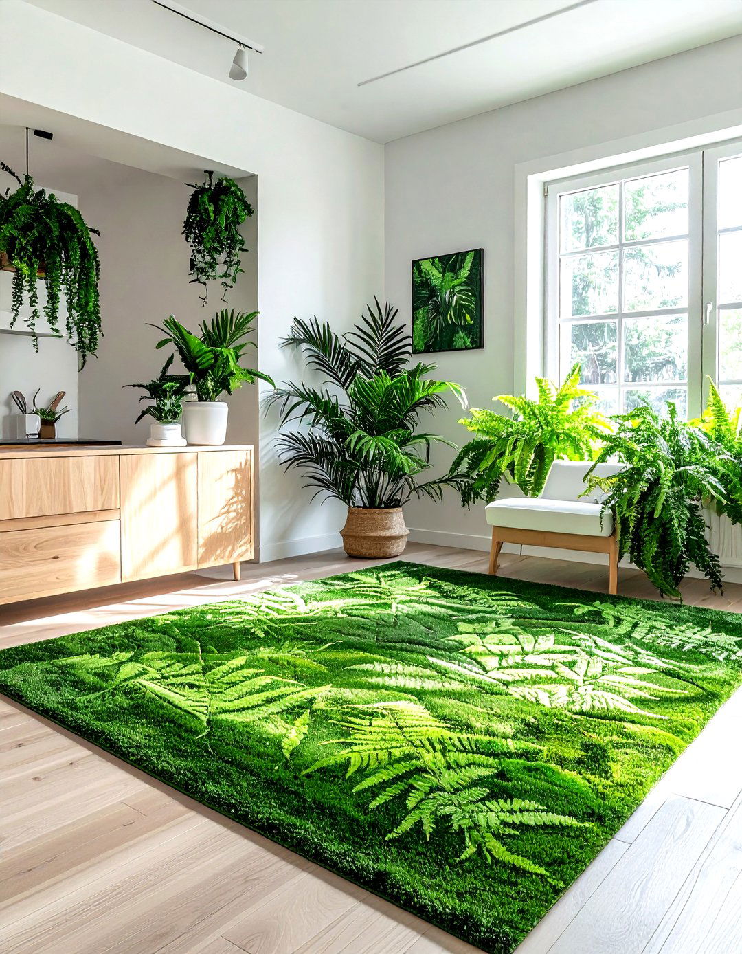 Fern green space - 30 minimalist green living room ideas