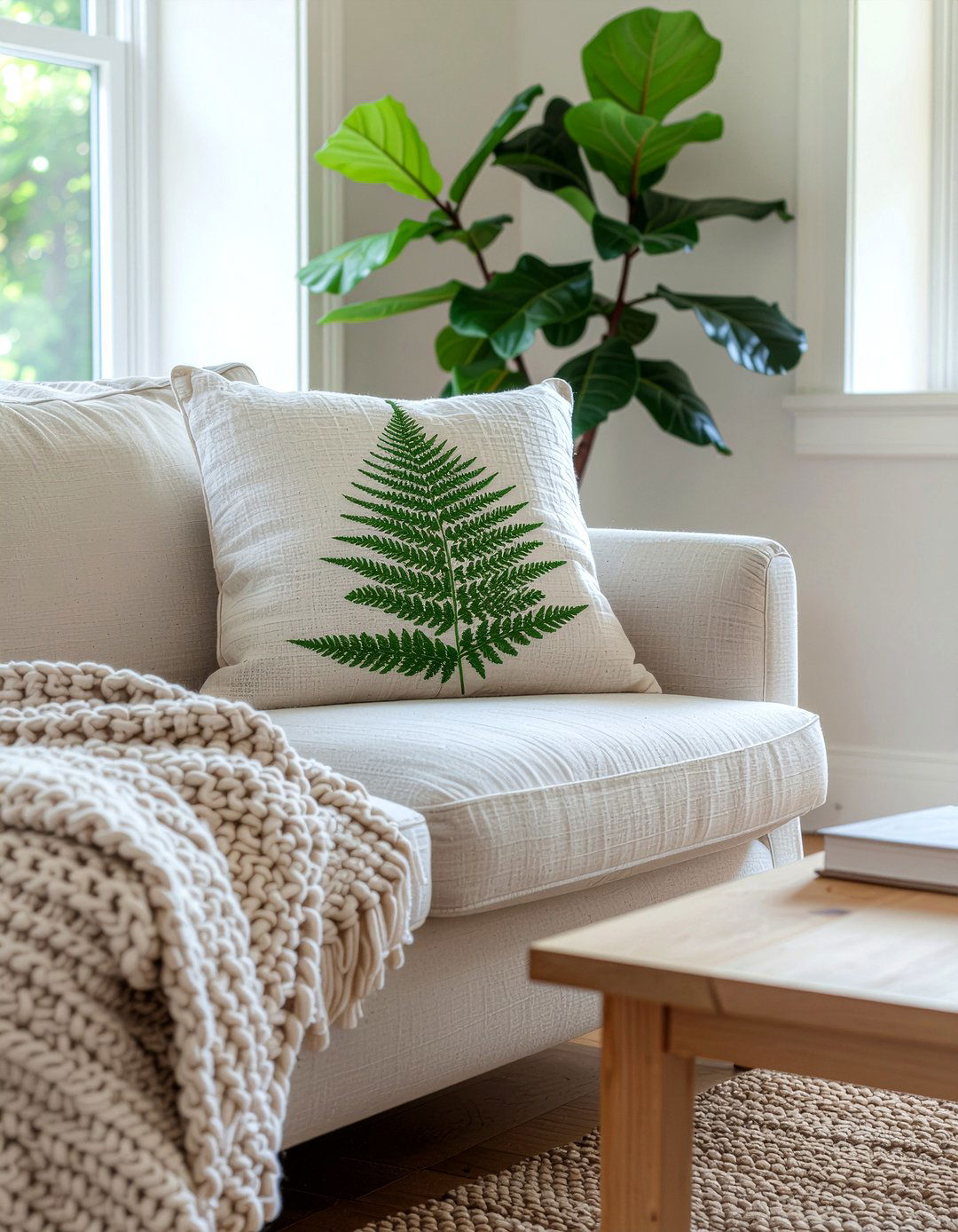 Fern print pillow - 30 fern decor ideas