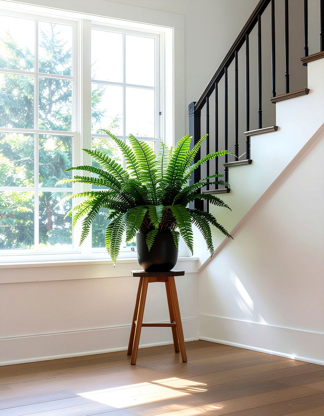 Fern staircase landing - 30 fern decor ideas