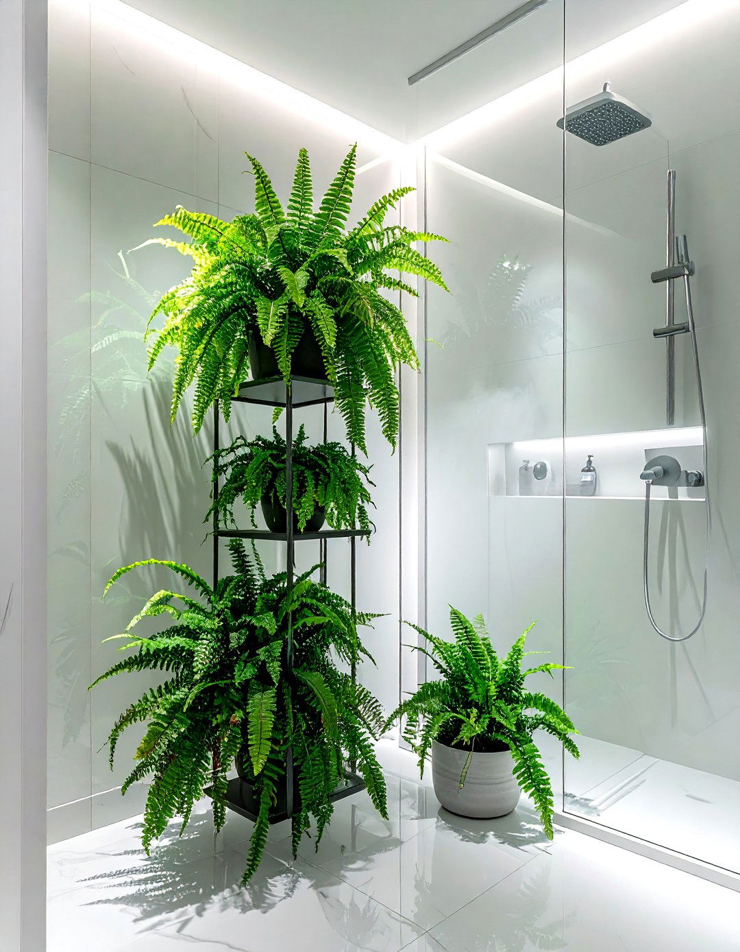 Ferns for bathroom humidity - 30 bathroom plant accent ideas