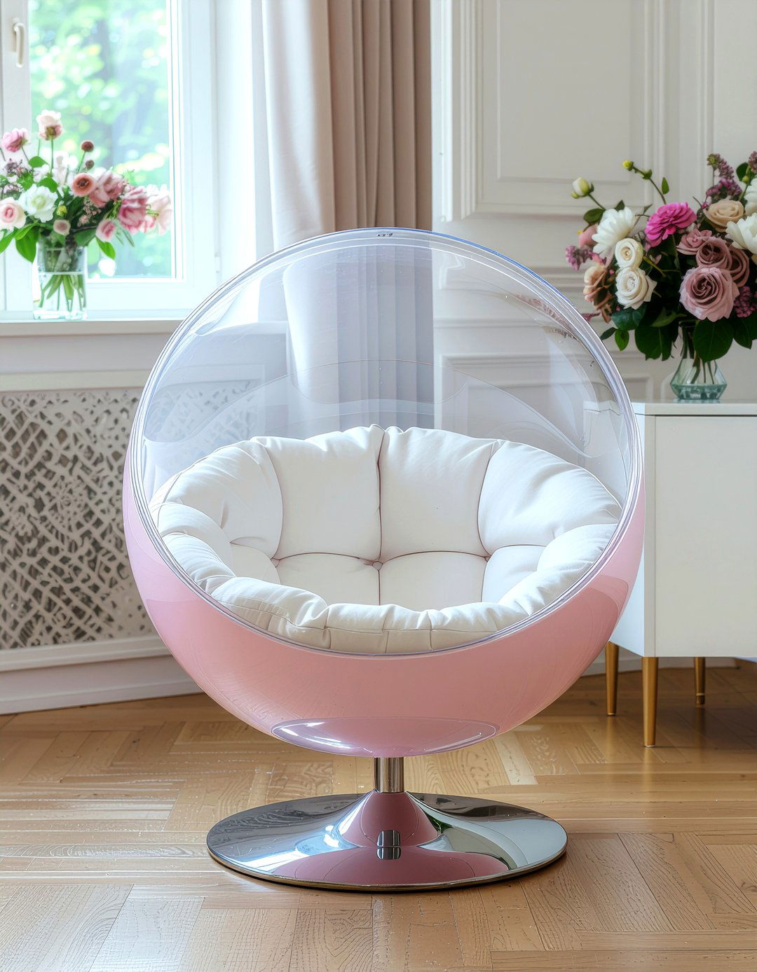 Fiberglass Ball Chair - 30 living room ball chair ideas