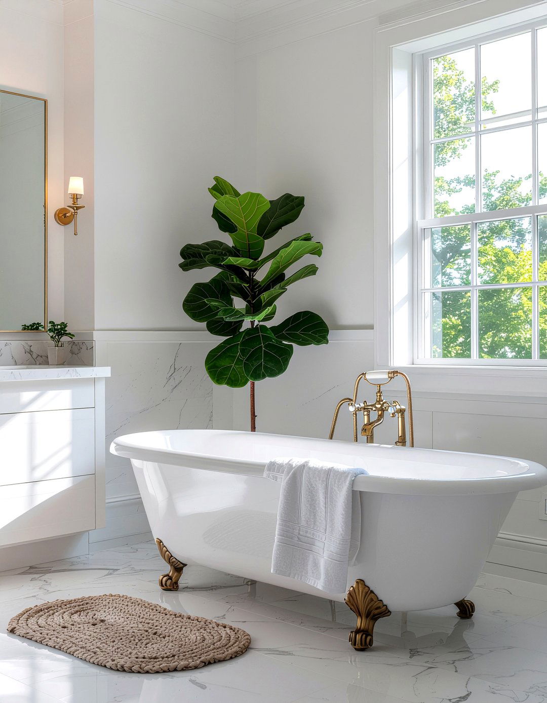 Fiddle Leaf Fig In Bathroom With Natural Light - 30 fiddle leaf fig ideas