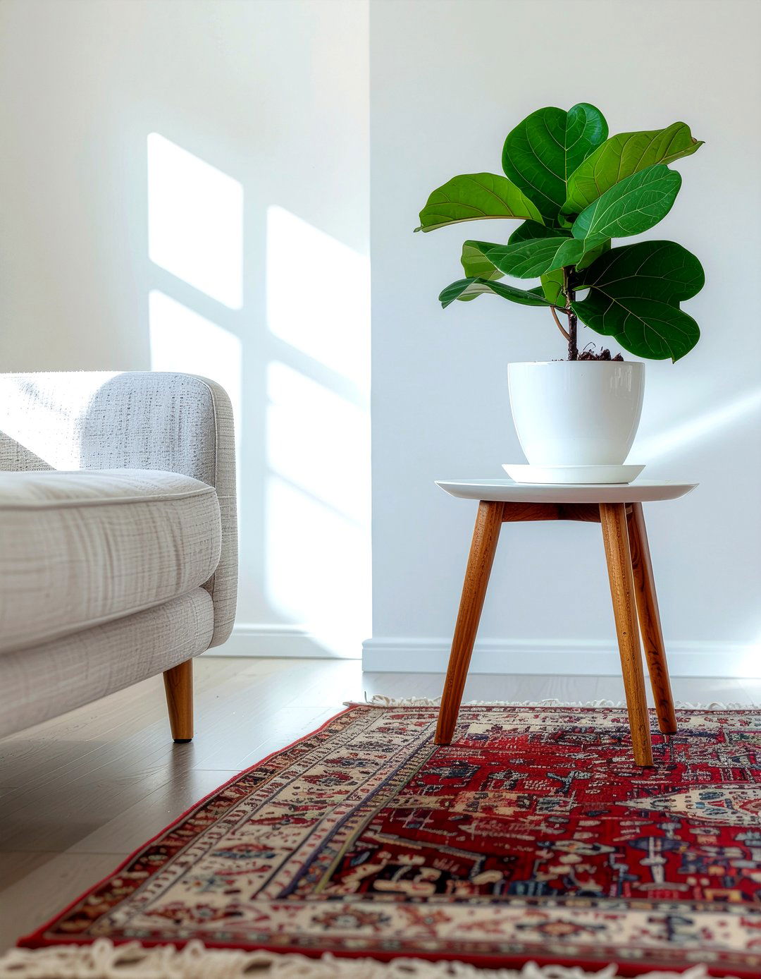 Fiddle Leaf Fig On Mid Century Modern Stand - 30 fiddle leaf fig ideas
