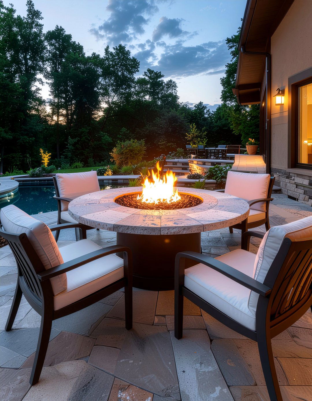 Fire Pit Dining Table - 30 outdoor dining ideas
