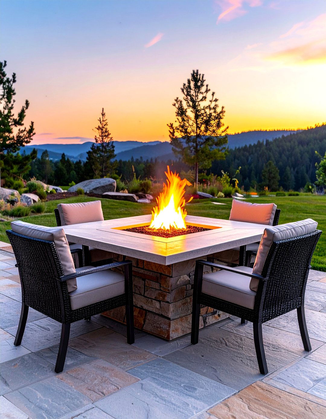Fire Pit Dining Table - 30 outdoor dining furniture ideas