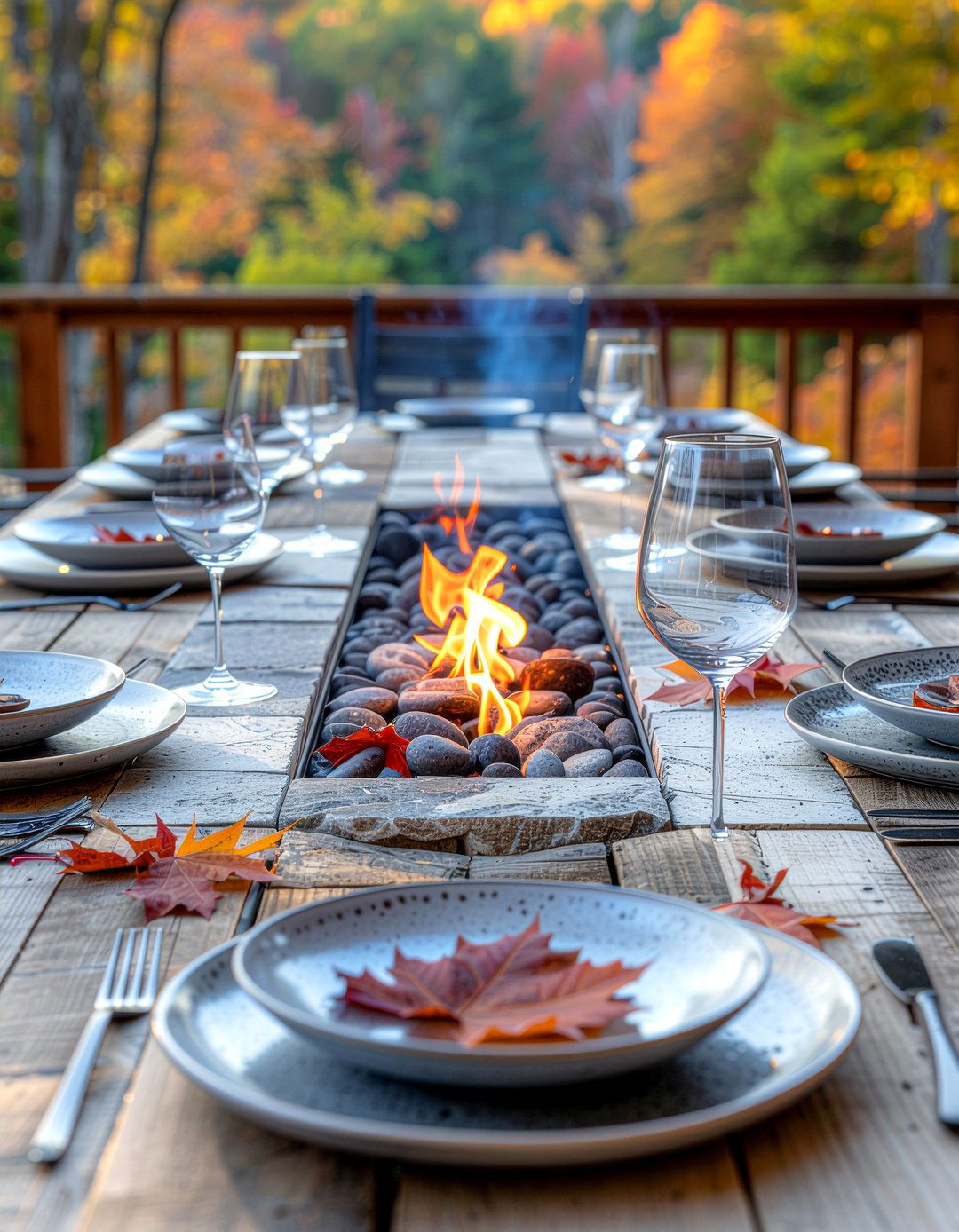 Fire Pit Dining Table - 30 deck dining ideas