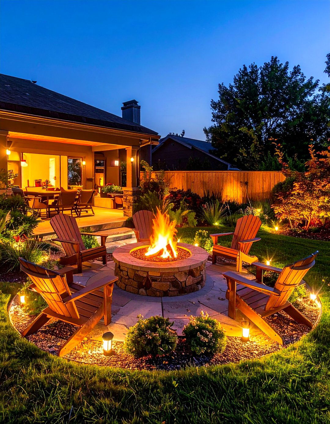 Fire pit area lighting - 30 outdoor lighting ideas